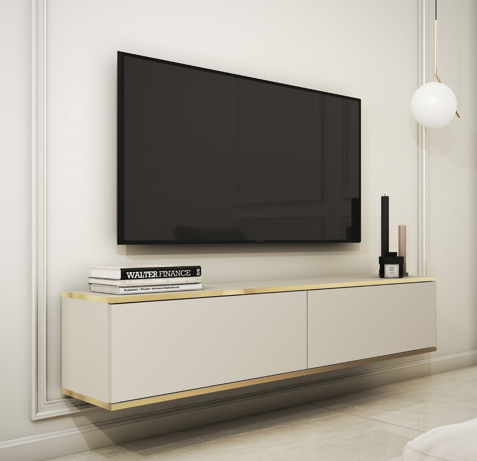 Meuble TV suspendu 135x30 Glamour ORIS
