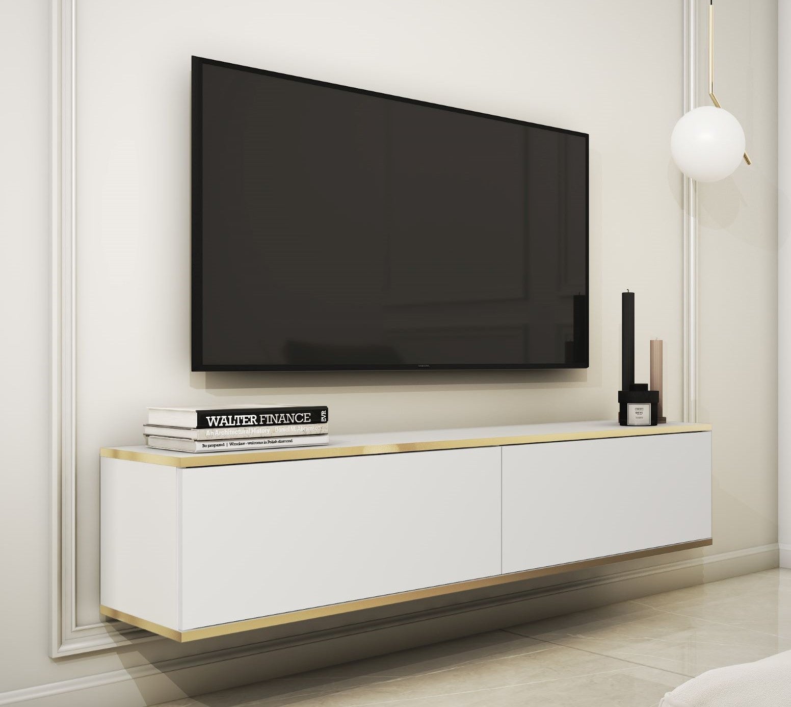 Meuble TV suspendu 135x30 Glamour ORIS
